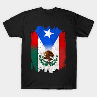 Mexirican Mexico Flag Puerto Rico Flag Boricua Chicano T-Shirt